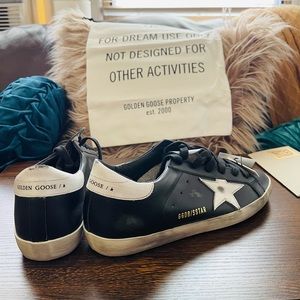 Golden Goose Size 38/8 Super Star Logo Patch Sneaker